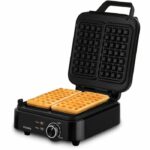 Piastra per waffle compatta - HKoeNIG - GFX420 - 1200 W - Temperatura regolabile - Nero