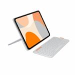 Custodia con tastiera - Logitech - Flip Folio - Per iPad e iPad Air da 11 pollici (M4 e M5) (M2 e M3) (5a generazione - 2024) - Grigio chiaro