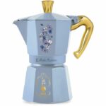 Caffettiera italiana - BIALETTI - Moka express - Collezione Birdgerton - 6 tazze - 250 ml - Blu / Fiori