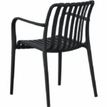 Set di 4 sedie da giardino - SOLARIA - Impilabili - Polipropilene rinforzato - 55 x 58 x 81 cm - Nero - immagine 2
