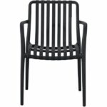 Set di 4 sedie da giardino - SOLARIA - Impilabili - Polipropilene rinforzato - 55 x 58 x 81 cm - Nero - immagine 3