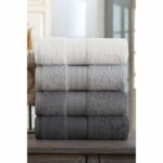 Set di 4 asciugamani - 50 x 85 cm - Grigio - immagine 2
