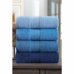 Set di 4 asciugamani - 50 x 85 cm - Blu - immagine 2
