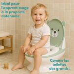 Mini toilette per bambini - BAMBISOL - Orsetto - Verde mandorla - immagine 2