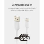 Cavo intrecciato - BELKIN - USB-C a USB-A - 1 m - Bianco - immagine 5