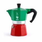 Caffettiera italiana - BIALETTI - Moka Express Italia - Adatta a tutti i piani cottura tranne induzione - 3 tazze - 100 ml - Verde / Rosso