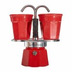 Set caffettiera italiana + 2 tazze - BIALETTI - Mini-express - Acciaio inox / Rosso