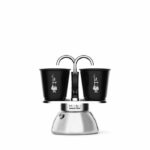 Set caffettiera italiana + 2 tazze - BIALETTI - Mini induzione - 100 ml - Acciaio inox / Nero