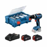 Trapano a percussione a batteria BOSCH PROFESSIONAL - GSB 18V-65 - 18V - Con 2 batterie GBA 18V 4.0Ah + caricabatterie GAL 18V-40, custodia L