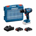 Trapano a percussione a batteria BOSCH PROFESSIONAL - GSB 18V-25 - 2 batterie GBA 2.0Ah + caricabatterie GAL 18V-20 + 63 accessori
