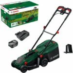 Rasaerba a batteria BOSCH - ROTAK18V-32 - Larghezza di taglio: 32 cm - Sacco di raccolta erba da 35 L, accessorio per mulching, batteria e caricabatterie
