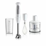 Frullatore a immersione - BRAUN - MultiQuick 5 - 1000 W - 21 velocità - Bicchiere da 600 ml - Mini tritatutto - Frusta - Bianco