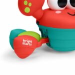 BRIGHT STARTS Giocattolo per neonati 6M+ Granchio musicale da inseguire, giocattolo per lo sviluppo delle capacità motorie fini e grossolane, con sensori di ostacoli, rosso - immagine 2