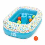 BRIGHT STARTS - Vasca da bagno gonfiabile con pompa integrata, 8 palline da gioco e scarico