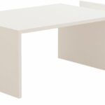 Tavolino MEMO - Bianco - Piano sollevabile e contenitore integrato - L 86,8 cm x P 32,4 cm x A 50 cm