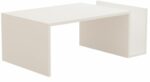 Tavolino MEMO - Bianco - Piano sollevabile e contenitore integrato - L 86,8 cm x P 32,4 cm x A 50 cm