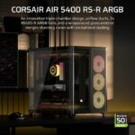 Case per PC - CORSAIR - AIR 5400 RS-R ARGB Mid-Tower in vetro temperato - Ventole a rotore inverso RGB - Nero - immagine 2
