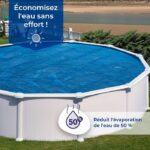 Telo di copertura estivo a bolle - GRE - 180 µ - Piscina 8,10 x 4,70 m - Per piscine in acciaio/resina, tubolari o autoportanti - immagine 2