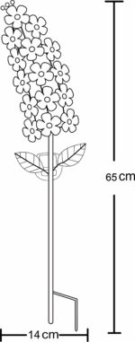 Lampada decorativa solare viola - GALIX - G2622 - Metallo - Altezza 65 cm - 15 Micro LED - Bianco caldo - 3 Lumen - immagine 3