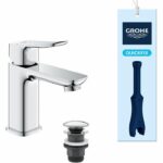 Miscelatore per lavabo - GROHE DICE - Misura S - Cartuccia Ch3 e piletta click-clack - Cromo