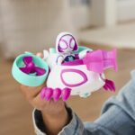 Veicolo elicottero Ghost-Spider con personaggio da 7,5 cm e accessori, giocattoli per bambini dai 3 anni in su, Spidey e i suoi straordinari amici - immagine 3