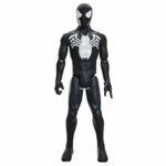 Action figure deluxe di Spider-Man da 30 cm in costume nero, serie Titan, giocattoli di supereroi per bambini, Marvel Spider-Man, dai 4 anni in su - immagine 2