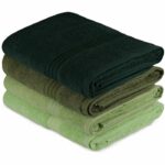 Set di 4 teli da bagno - 70 x 140 cm - Verde