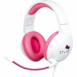 Cuffie da gioco circumaurali cablate Konix - Compatibili con PC, PS5, Switch 2 e Xbox - Design Hello Kitty - Microfono - Cavo da 1,5 m - Bianco e rosa