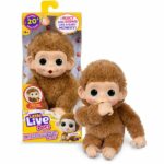 Peluche - LITTLE LIVE PETS - My Mini Baby Monkey - Caramello - Età 4+ - immagine 2