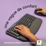 Tastiera wireless Logitech Wave Keys AZERTY ergonomica con poggiapolsi - immagine 2