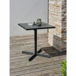Tavolino da giardino - CITY GARDEN - Louise - 70 x 70 cm - Piano pieghevole in acciaio - Antracite - immagine 2