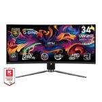 Monitor per PC da gioco - MSI - 34" - UWQHD - 240Hz - Pannello QD-OLED - 0,03ms - Regolabile in altezza - MPG 341CQPX QD-OLED