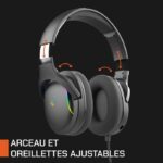 Cuffie da gioco cablate - NOVA GAMING - Borealis - Microfono staccabile - LED RGB - Nero - immagine 3