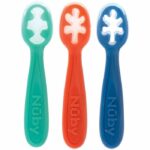 Set di 3 cucchiaini per neonati - NUBY - Silicone - Dai 6 mesi - Blu / Rosso / Verde
