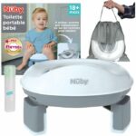 Vasino da viaggio portatile NUBY per bambini piccoli - Con borsa portaoggetti - Grigio/Bianco
