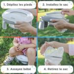Vasino da viaggio portatile NUBY per bambini piccoli - Con borsa portaoggetti - Grigio/Bianco - immagine 5