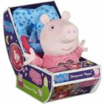Peluche per pigiama party con luce e ninna nanna - BANDAI - Peppa Pig - Peluche morbido e coccoloso con sacco a pelo