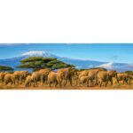Puzzle per adulti Nathan 500 pezzi - Branco di elefanti (panoramico) - Età 12+ - Qualità premium - Collezione Wildlife 12001866 - immagine 2