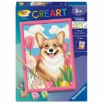 Ravensburger  CreArt Kids 18x24cm  Dipingi con i numeri  Corgi  Kit di pittura con i numeri  Età 9+  12023222