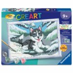 Ravensburger  CreArt Kids 18x24cm  Dipingi con i numeri  Snow Huski  Kit dipingi con i numeri  Dai 7 anni in su  12023226