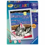 Ravensburger  CreArt Kids 18x24cm  Dipingi con i numeri  Dream Cat  Kit dipingi con i numeri  Dai 7 anni in su  12023227