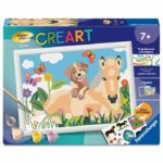 Ravensburger  CreArt Kids 18x24cm  Dipingi con i numeri  Cavallo e cane  Kit di pittura con i numeri  Dai 7 anni in su  12023228
