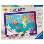Ravensburger  CreArt Kids 18x24cm  Dipingi con i numeri  Oceano  Edizione gesso  Kit dipingi con i numeri  Età 9+  12023234