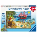 Ravensburger - Puzzle per bambini - Set di 2 puzzle da 24 pezzi ciascuno - Pirati e sirene - Età 4+ - 2 poster a grandezza naturale - 05676
