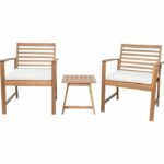 Set di mobili da giardino in legno di acacia FSC con cuscini - 2 persone - Cali - Ecru