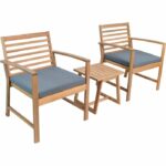 Set di mobili da giardino in legno di acacia FSC con cuscini - 2 persone - Cali - Grigio - immagine 2