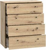 Cassettiera TEMPRA  Effetto rovere artigianale  4 cassetti  L 73,7 × P 34,8 × A 85,5 cm - immagine 5