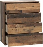 Cassettiera TEMPRA  Effetto legno antico  4 cassetti  L 73,7 × P 34,8 × A 85,5 cm - immagine 5