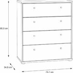 Cassettiera TEMPRA  Effetto legno antico  4 cassetti  L 73,7 × P 34,8 × A 85,5 cm - immagine 6