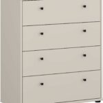 Cassettiera TEMPRA - Colore Sabbia - 4 cassetti - L 73,7 × P 34,8 × A 85,5 cm